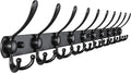 Dseap Coat Rack Wall Mount - 38” Long 10-Tri-Hooks Heavy Duty Coat Hanger Rail Wall Hooks for Hanging Coats Hats Clothing Clo