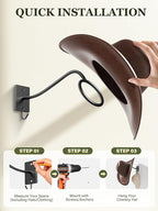 Cinati Cowboy Hat Rack for Wall 8 Pack, Cowboy Hat Holder Wall Mount, Western Rustic Metal Hats Hanger Hooks Organizer for Fe