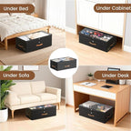 Under Bed Storage with Wheels, 2-Pack Underbed Storage Containers, No Assemble 11 inches 90L XXL Large Adjustable Storage Bin