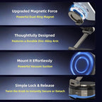 Car Phone Holder for Magsafe [180+LBS Suction & 3800gf Magnetic] 360° Rotatable Adjustable Car Phone Mount with Vacuum Suction Cup, Car Phone Holders for Your Car for iPhone Series & Android