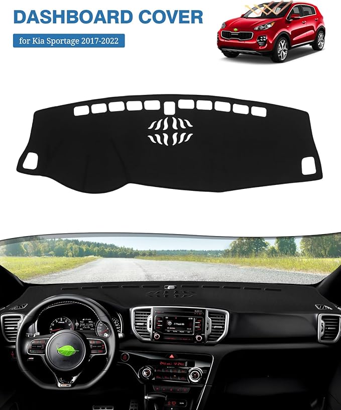 FIILINES Dash Cover for Kia Sportage 2017-2022, Dashboard Mat Cover Sunshade Nonslip Mesh Protector No Glare Sportage Accesso