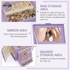 AKOZLIN 6-Tier Jewelry Box Organizer Functional 5 Drawers Leather Jewelry Storage Case for Women Girls Ring Necklace Earring 