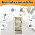 Hanging Closet Organizer and Storage 3-Shelf, Easy Mount Foldable Hanging Closet Wardrobe Storage Shelves, Clothes Handbag Sh