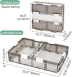Kitstorack Clear Plastic Under Bed Storage Containers Bins with Lids and 8 Pre-installed Wheels,37.8 Qt, Rolling Foldable Fla