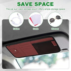 PATIKIL 1 Pcs Car Sun Visor Organizer, 12.8 x 6.5 Inch PU Leather Vehicle Storage Pouch Holder for Sunglasses Card Pen Driver License Car Accessories, Red