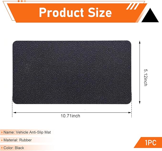 Car Dashboard Anti-Slip Pad, 10.7" x 5.9" Non-Slip Heat Resistant Dash Mat, Multifunctional Adhesive Dashboard Pad for Cell P