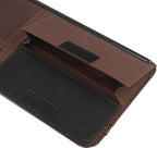 X AUTOHAUX Brown Universal Car Sun Visor Organizer Sunglasses Case Storage Pocket Hook and Loop Tape ABS PU Leather for SUV RV Truck