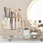 Booklov Roating Makeup Organizer for Vanity, Large Capacity Cosmetic Display Case, Clear Acrylic Countertop Beauty Storage Ho
