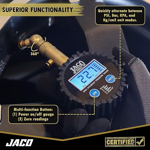 JACO Elite Digital Low Pressure Tire Gauge - 30 PSI