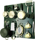 Wall Control Kitchen Pegboard Organizer Pots and Pans Storage Rack Organization Kit with Green Pegboard and Black Accessories