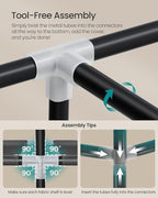 SONGMICS Portable Closet, Fabric Wardrobe, Clothes Rack with Shelves, Pockets, Large Capacity, 3 Hanging Rods, 50 x 17.7 x 70