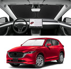 Custom Fit Windshield Sun Shade for Mazda CX5 2017-2025, Foldable Car Sunshade Accessories with Storage Bag, UV & Heat Reflector, Keep Your Car Cooler