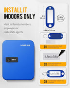 Uniclife 20 Position Key Cabinet with Combination Lock Resettable Blue Digital Security Storage Box Steel Key Organizer with 
