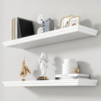 Axeman 36 Inch Floating Shelves for Wall, 9.3" Deep Crown Molding Wood Display Shelf with Heavy Duty Invisible Brackets for L