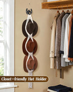 Macrame Wall Hat Rack Boho Hat Organizer Wall Mount with Cast Iron Horsehead Hanger Western Hat Holder for Women Wide Brimmed