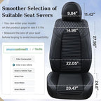 Coverado Front Seat Covers, Leather Car Seat Covers, Black Seat Covers for Cars, Car Seat Protector Cushions Universal Fit fo