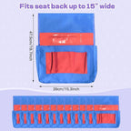 Chair Pockets for Classroom 12 Pack 15 x 19 Inch Chairback Buddy Pocket Chart Seat Back Organizer Student Storage with Lable Slot for Classroom Kindergarten School Home (Blue-Red)