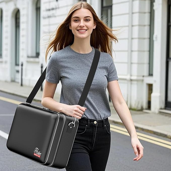 5200℉ Fireproof Document Box with lock, Hard-Shell Case File Organizer with 24 Pocket Accordion File Folder, Portable Safe Bo