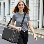 5200℉ Fireproof Document Box with lock, Hard-Shell Case File Organizer with 24 Pocket Accordion File Folder, Portable Safe Bo
