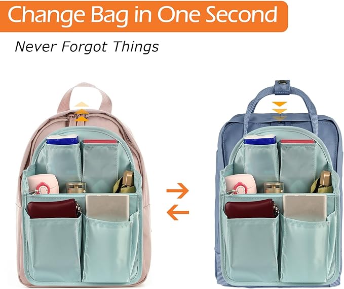 Surblue Backpack Organizer Insert Liner Hanging Travel Rucksack Purse and Handbag Insert Pocket, High-capacity Divider Foldab