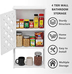 Wall Bathroom Cabinet Over The Toilet, Small White Medicine Cabinet with Shelves, Space-Saving Storage Organizer for Bathroom