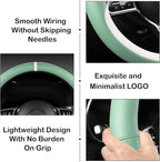Green & White Nappa Leather Steering Wheel Cover, Cute Car Steering Wheel Cover for Men Women, 14.5-15 Inch Non-Slip Breathab