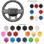 MEWANT Steering Wheel Covers for Ford F-150 2021-2023 / F-150 Lightning 2022-2023 Hand-Stitched F150 Steering Wheel Wrap
