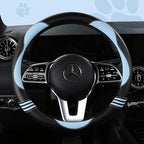 HighnessHwoo Car Steering Wheel Covers for Women Padded Carbon Fiber PU Leather Cute Auto Interior Accessories for Vehicle, S