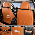 Coverado Universal Seat Covers Full Set, 5 Seats Universal Seat Covers for Cars, Waterproof Nappa Leather Car Seat Covers wit