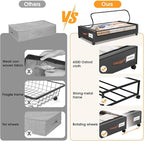 Under Bed Storage with Wheels 2Pack Storage Containers with Clear Window&Label Under Bed Drawers Rolling Under Bed Storage fo