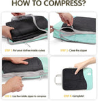 Compression Packing Cubes 8 Set, Dual Zipper Compression Packing Cubes for Travel, See-Through Mesh Packing Bags for Suitcase