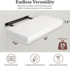 Floating Shelves for Wall, 7.9" Deep Wall Mounted Wood Shelves for Bathroom, Bedroom, Living Room, Kitchen, Hanging Shelf for