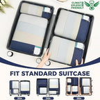 BAGAIL 6 Set Lightweight Compression Packing Cubes with Packing List, Anti-Tearing Expandable Organizer Bags for Travel, Navy