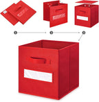 artsdi 11 Inch Storage Cube,Storage bin,cube storage (Set of 10) Foldable Fabric Cube Storage Bins with 10 Labels Window Card