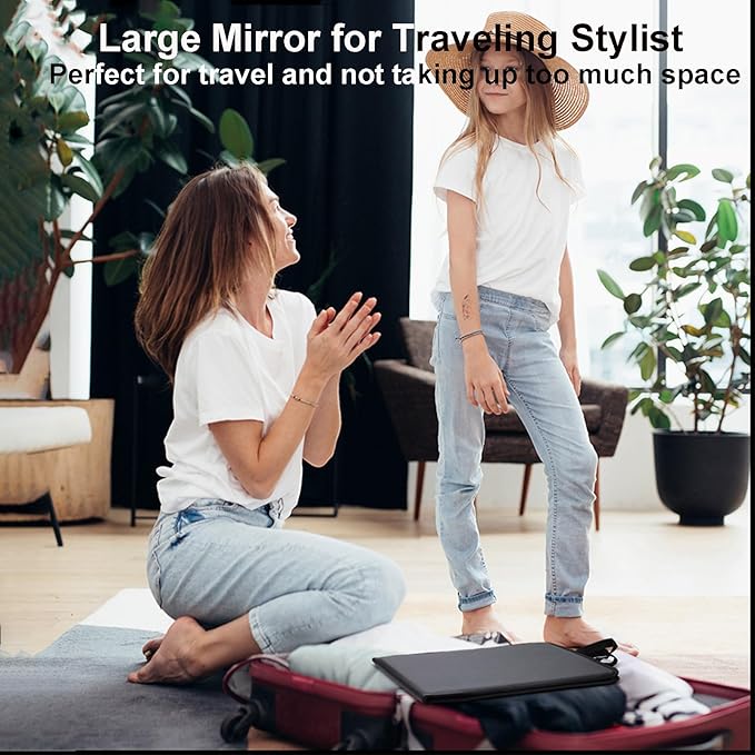 LPHUMEX Foldable Full Length Dance Mirror – 33” Portable Shatterproof Hanging Mirror, Folding Full Length Travel Mirror for D