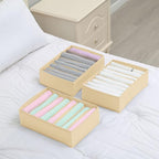 Qozary 4 Pack Drawer Organizers for Clothing, 8 Grids Foldable Closet Organizers and Storage Bins for Bedroom, Dresser Organi