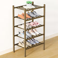 Smiry Bamboo Shoe Rack for Closet, 5 Tier Small Wooden Stackable Shoe Organizer, Free Standing Shoes Storage Shelf for Entryw