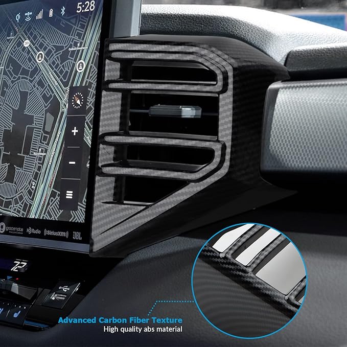 INTGET 4PCS Side Dashboard AC Outlet Covers for 2022-2026 Toyota Tundra Accessories Carbon Fiber Center Console Air Vent Trim Protector for 2023 2024 2025 2026 Toyota Sequoia Accessories