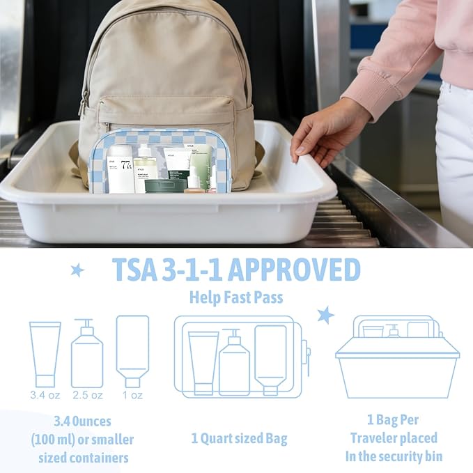 YOPCDJ 5PCS Diaper Bag Organizer Pouch Set, TSA Approved Toiletry Bag，Clear Waterproof TPU Makeup Bag Set Travel Organizer Ba