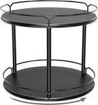Spice Rack, Set of 2 Lazy Susan Organizer, 2-Tier Turntable Organizer, Rotating Spice Rack Organizer for Cabinet, Compact and