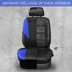 CAR PASS Leather Seat Covers-Universal Quilting Car Seat Cover with 5mm Composite Sponge Inside,Airbag Compatible,Front and R