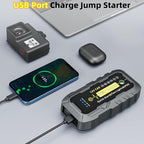 Car Battery Jump Starter, 3000A Peak Car Jumper Starter Battery Pack with Power Bank, 12V Portable Battery Booster Pack with LED Light and Jumper Cabled for Up to 8L Gas & 6.5L Diesel Engines
