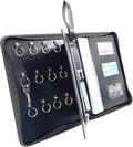 Leather Zippered Key Case,Key Organizer 12-Key Hooks Portable Key Cabinet Document Organizer Business Card Holder Tablet Slee