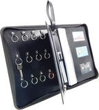 Leather Zippered Key Case,Key Organizer 12-Key Hooks Portable Key Cabinet Document Organizer Business Card Holder Tablet Slee