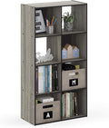 Furinno Pelli Cubic Storage Cabinet, 4x2, French Oak Grey/Black