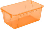 Storex Small Cubby Bin, 12.2 x 7.8 x 5.1 Inches, Candy Orange, 5-Pack (62479U05C)