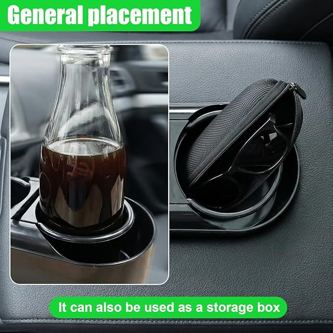 Craedli Car Center Console Cup Holder, Automotive Beverage Holder for Fixing Water Cups and Drinks, Self-Adhesive Vehicle Int