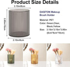 DASITON Makeup Brush Holder Organizer, Acrylic Makeup Brush Cup, Vintage Striped Make Up Brush Holder for Vanity, Bathroom Co