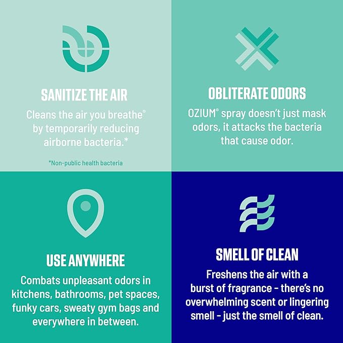Ozium Air Sanitizer Spray - Room Odor Eliminator for Home, Car, and Office - Outdoor Essence - 8 oz Can - 1 Pack