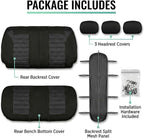 FH Group Automotive Car Seat Covers Rear Set Premium 3D Air Mesh Seat Covers, Airbag Compatible and Split Bench Cover Univers